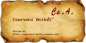 Cserveni Anikó névjegykártya